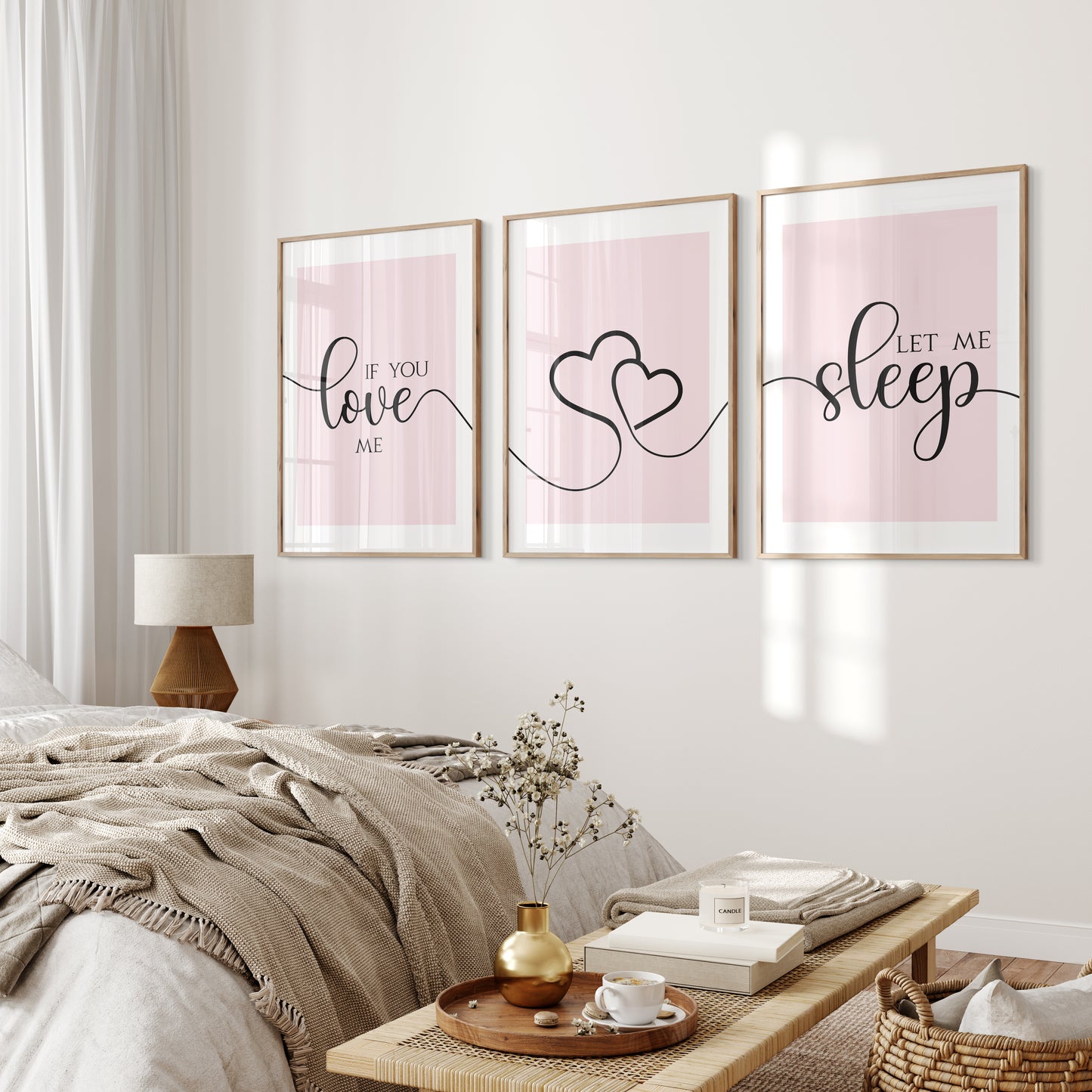 If You Love Me, Let Me Sleep, Set of 3 | Bedroom Prints