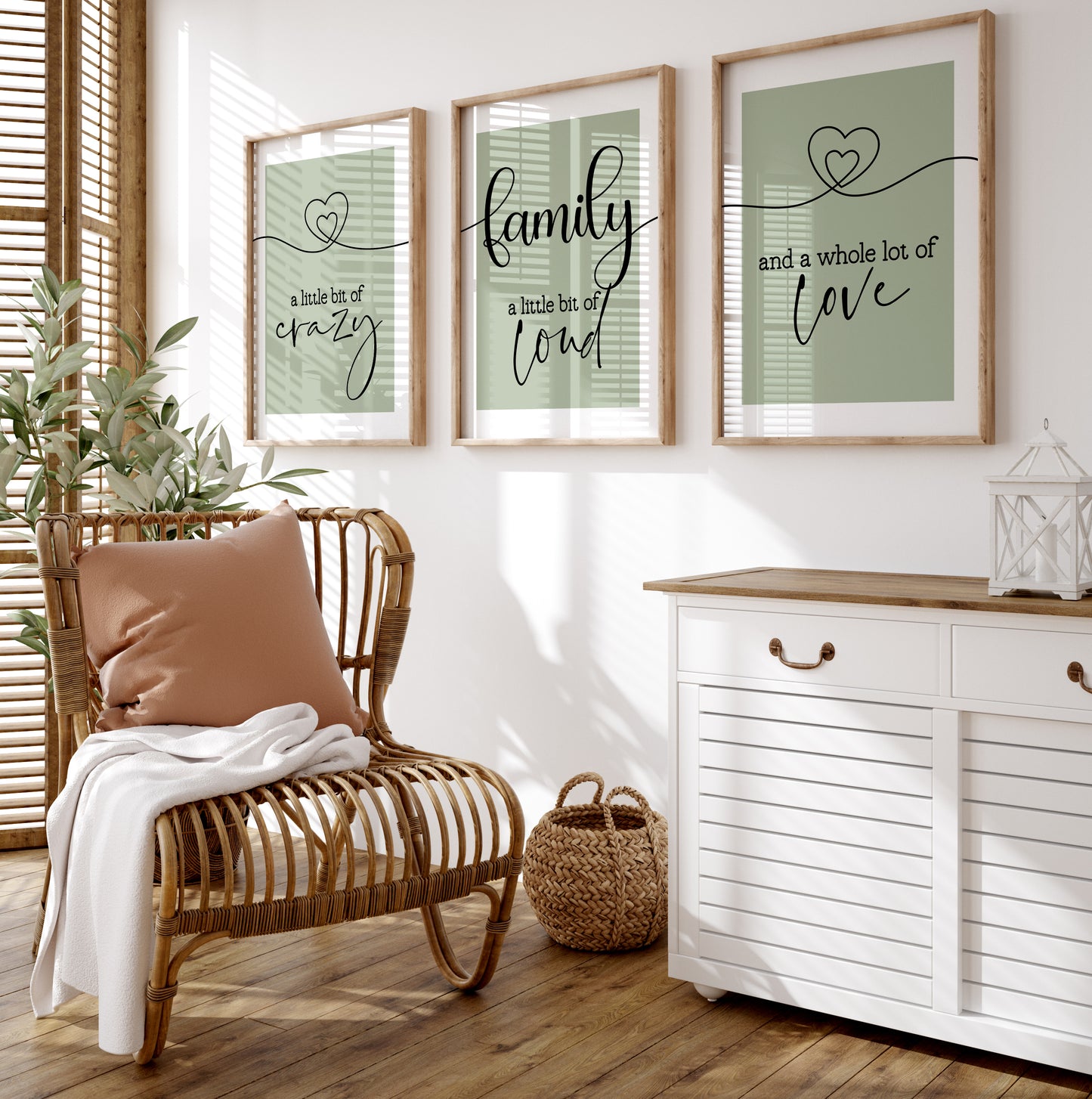 Family Quote Print Set of 3, Crazy Loud Love | Family Prints