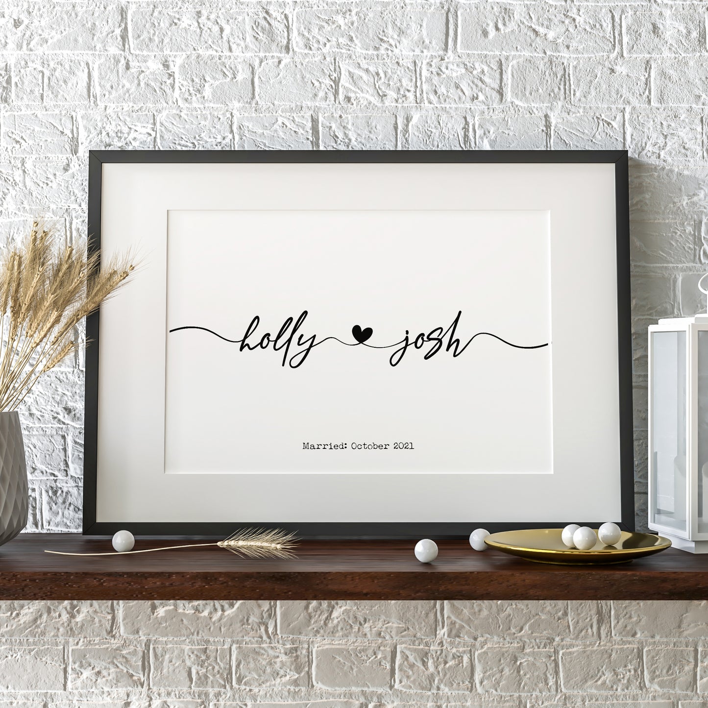 Personalised Couples Name Print