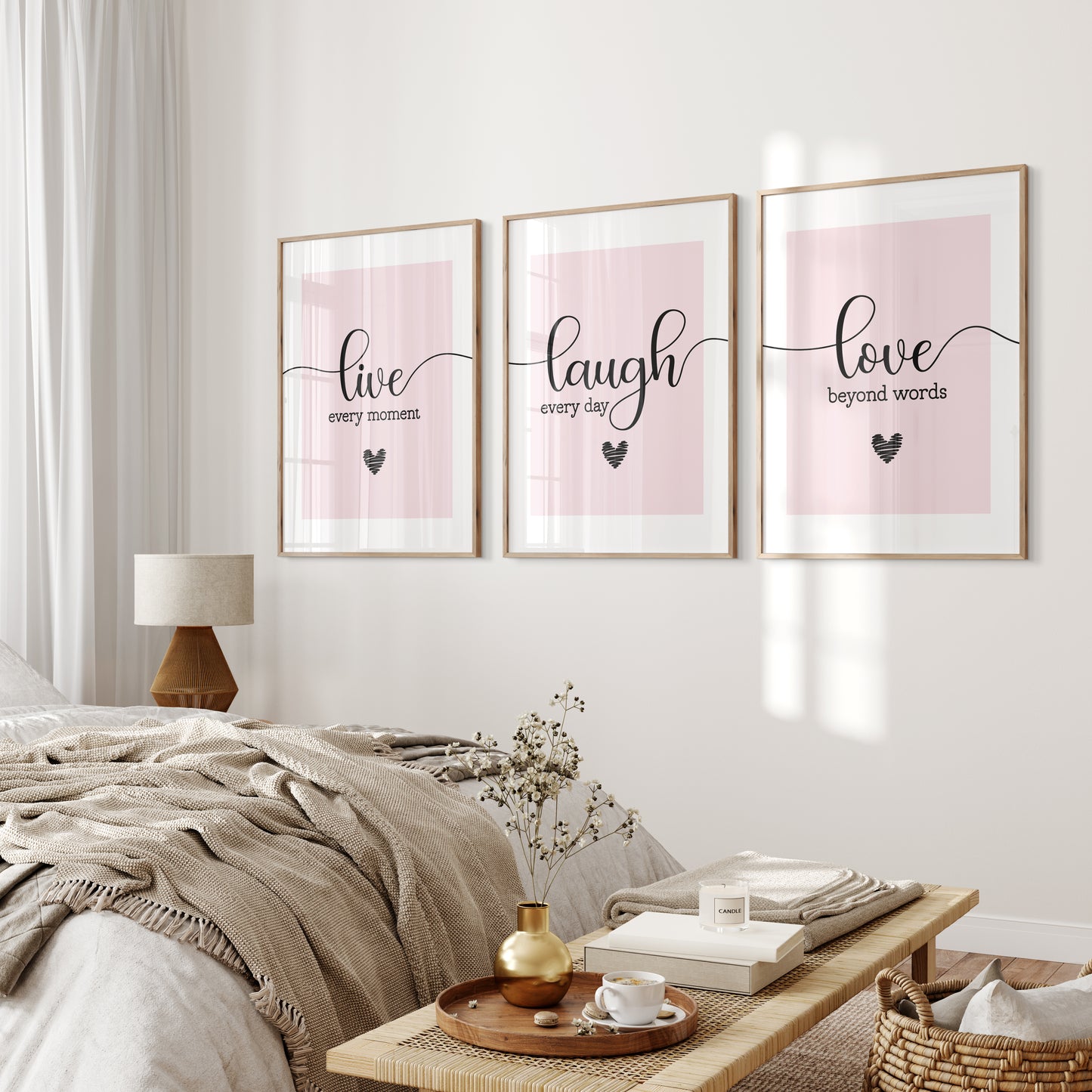 Live Laugh Live, Set of 3 | Living Room Prints