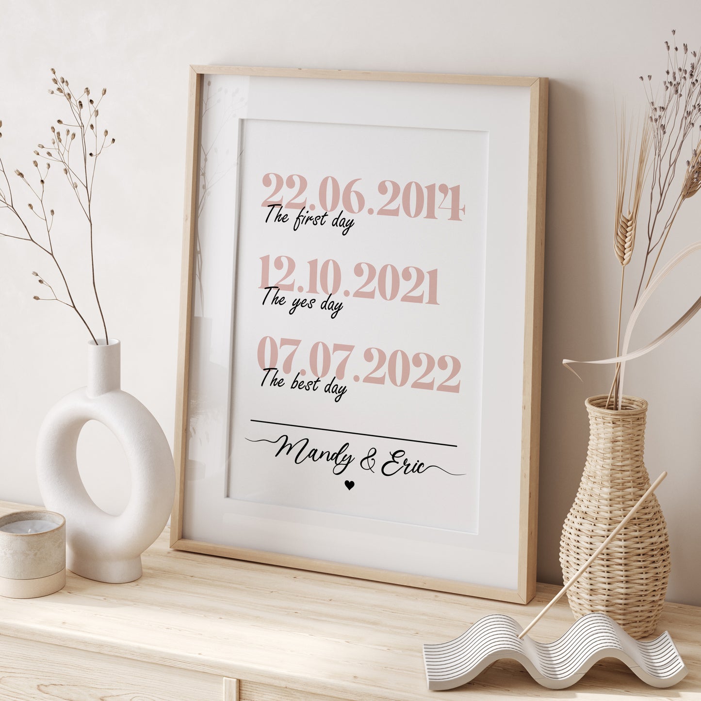 First Day, Yes Day, Best Day | Relationship Dates Print