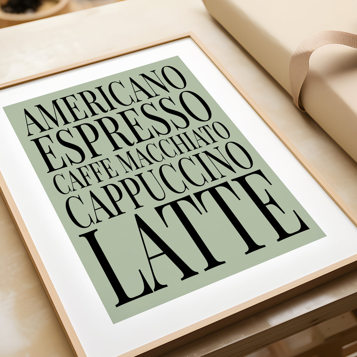 Coffee Names List - Kitchen Typography Print