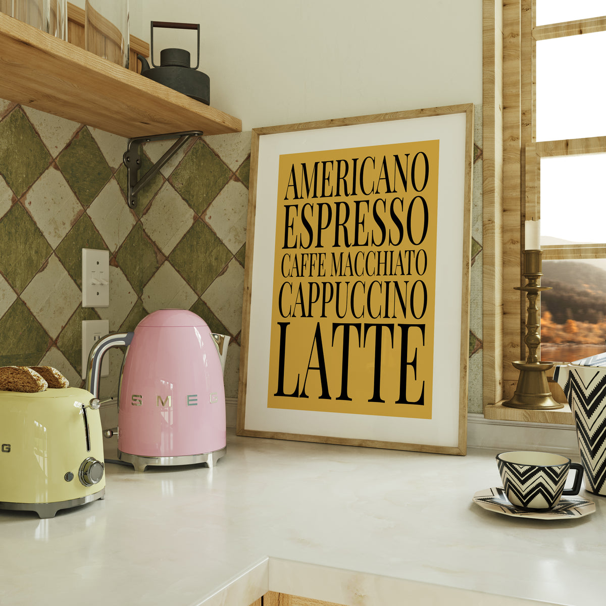 Coffee Names List - Kitchen Typography Print