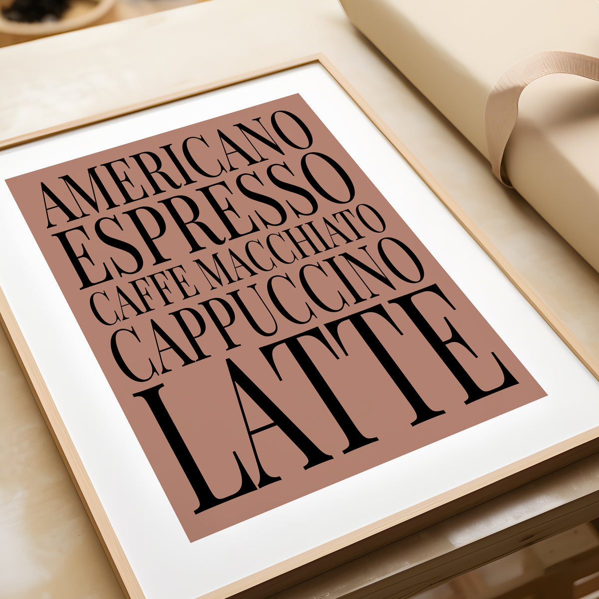 Coffee Names List - Kitchen Typography Print