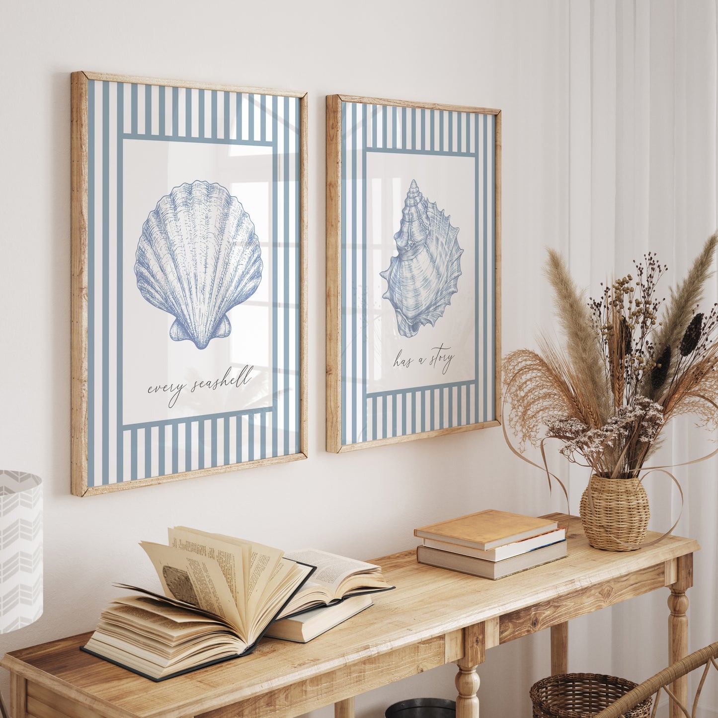 Blue Seashell Prints (Every Seashell Has a Story) | Set of 2