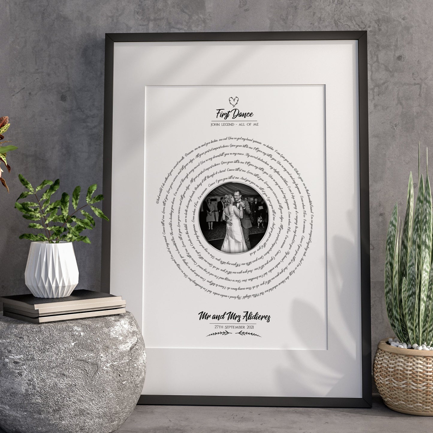 Song Lyrics Vinyl Record Print