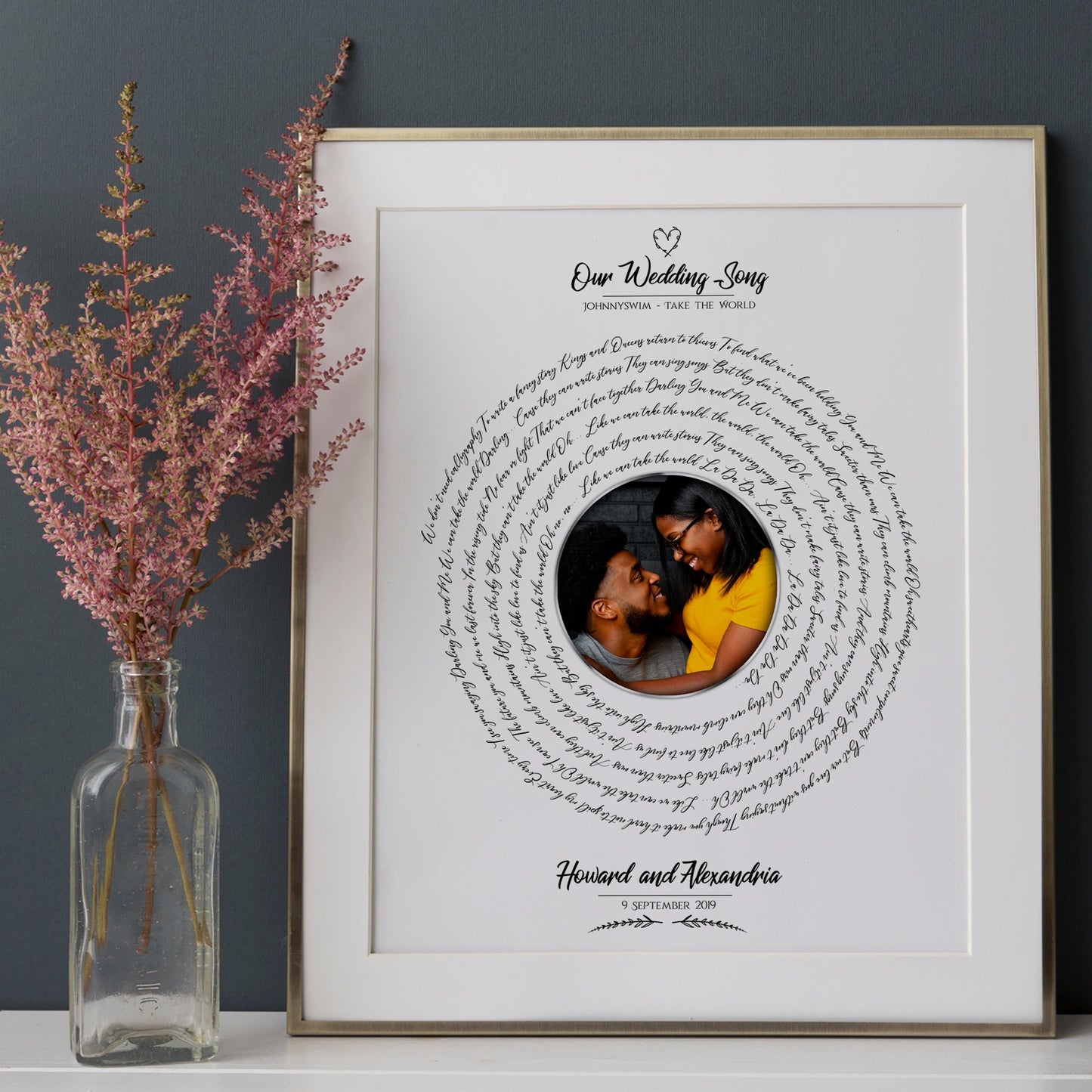 Song Lyrics Vinyl Record Print