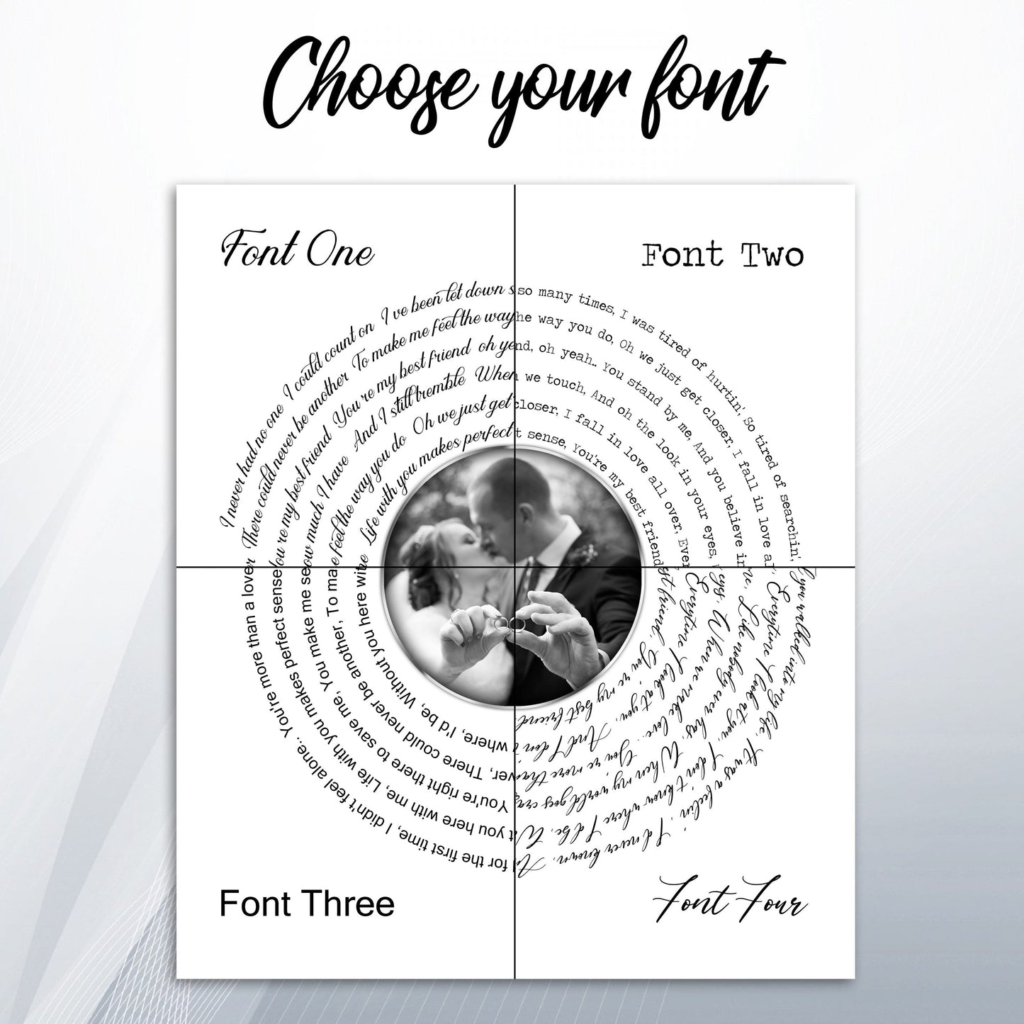 Song Lyrics Vinyl Record Print