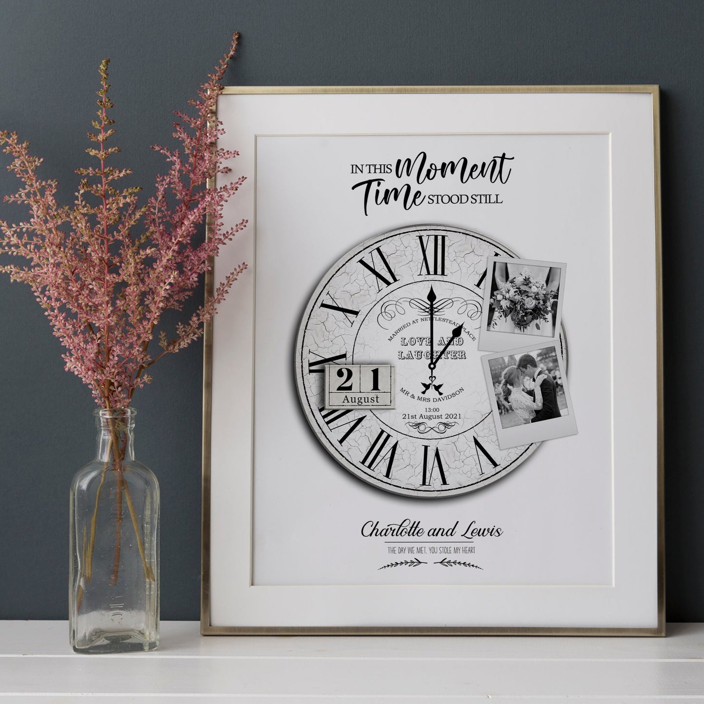 In This Moment Time Stood Still | Wedding Anniversary Gift