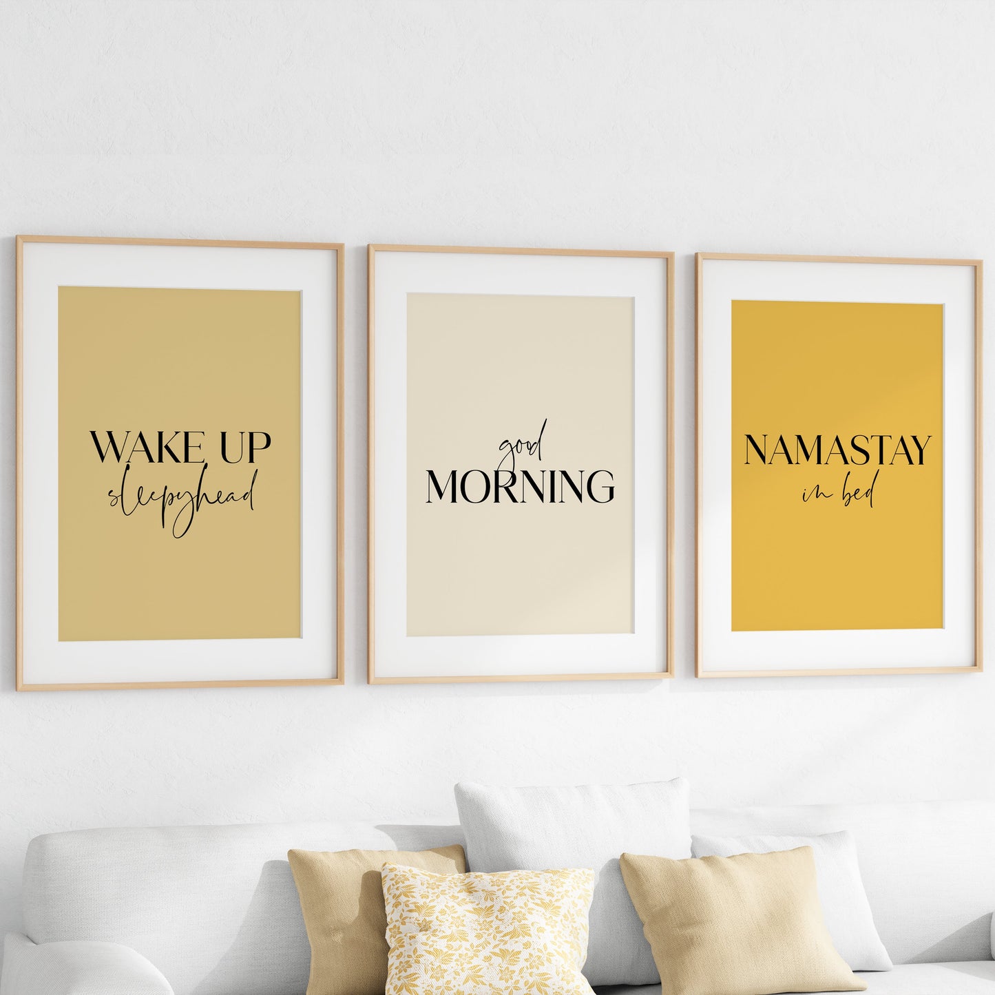 Wake up sleepyhead, Good morning, Namastay in bed | Bedroom Prints