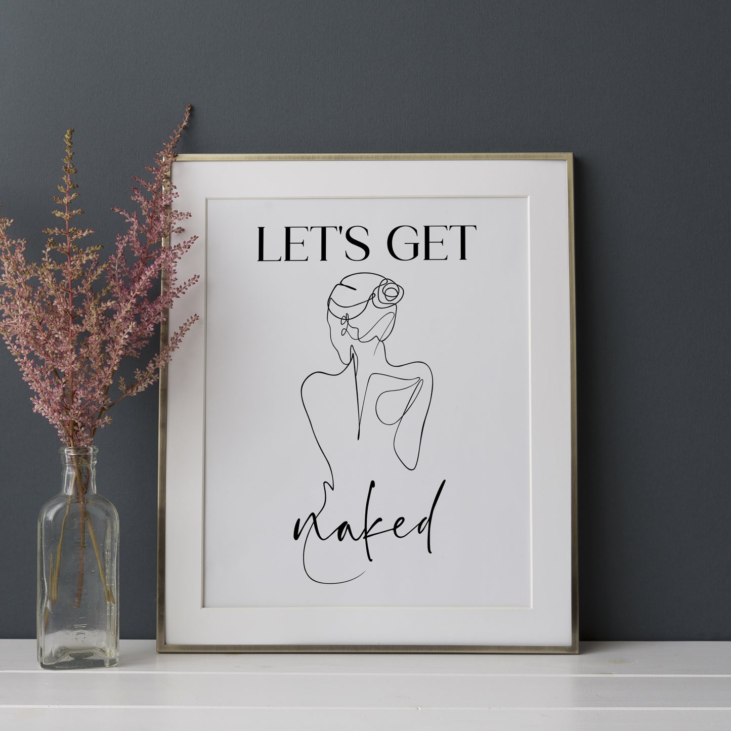Let's Get Naked, Female Line Art | Bedroom Prints