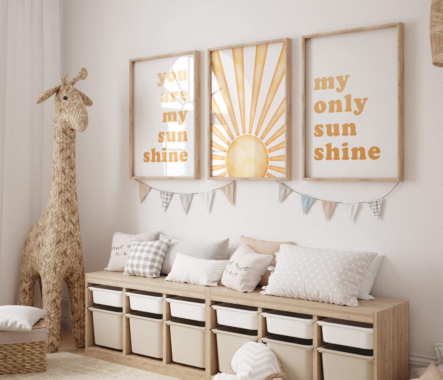 You Are My Sunshine, Sunrise Nursery Poster Set of 3, Gender Neutral Decor