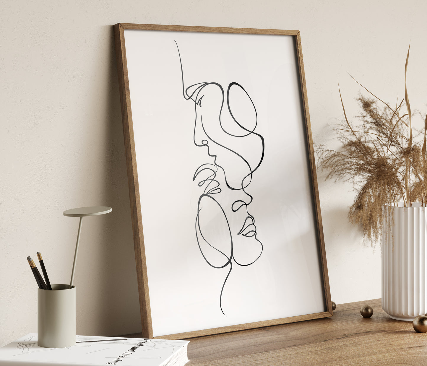 Male and Female Line Art Drawing
