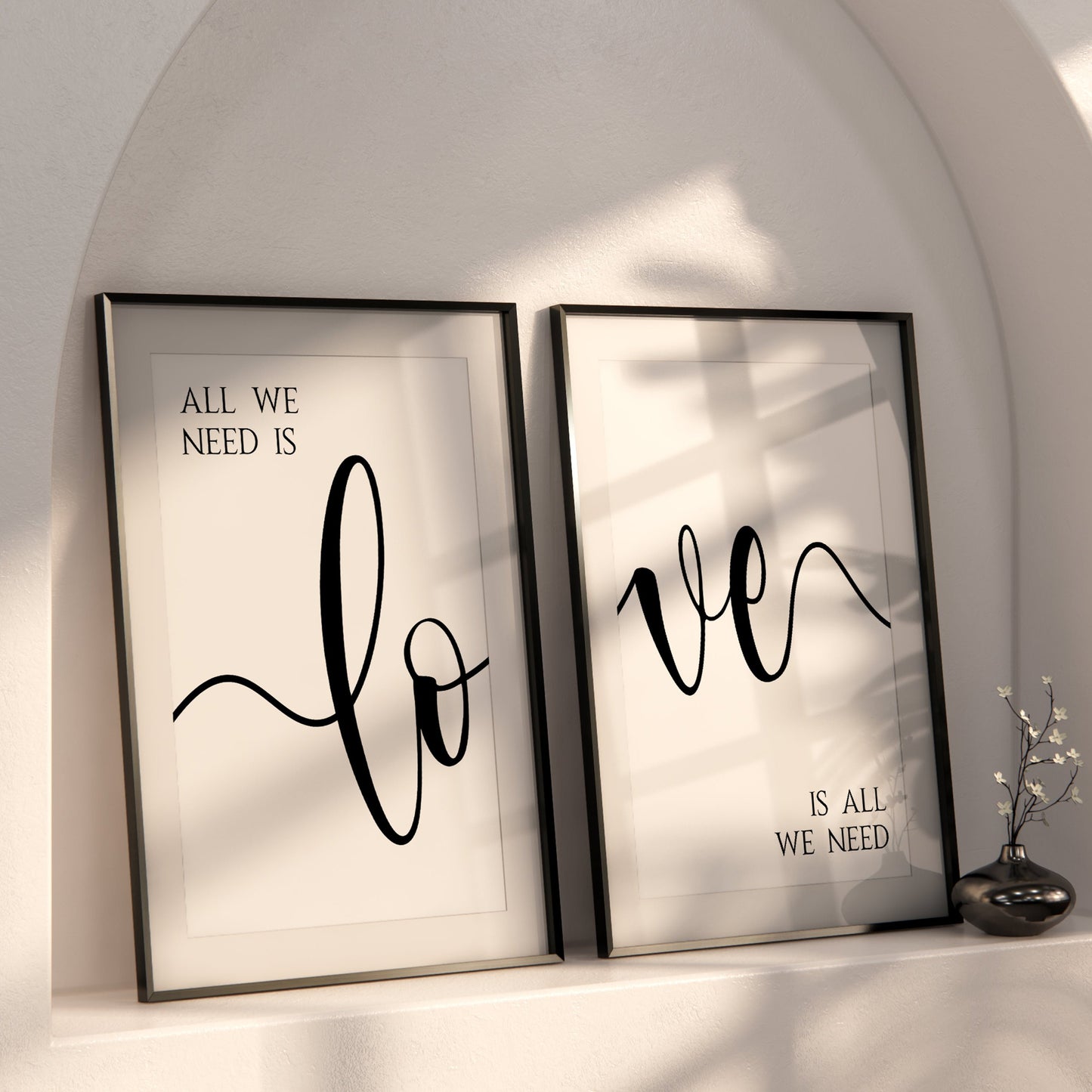 All We Need is Love, Love is All We Need, Set of 2 | Home Prints