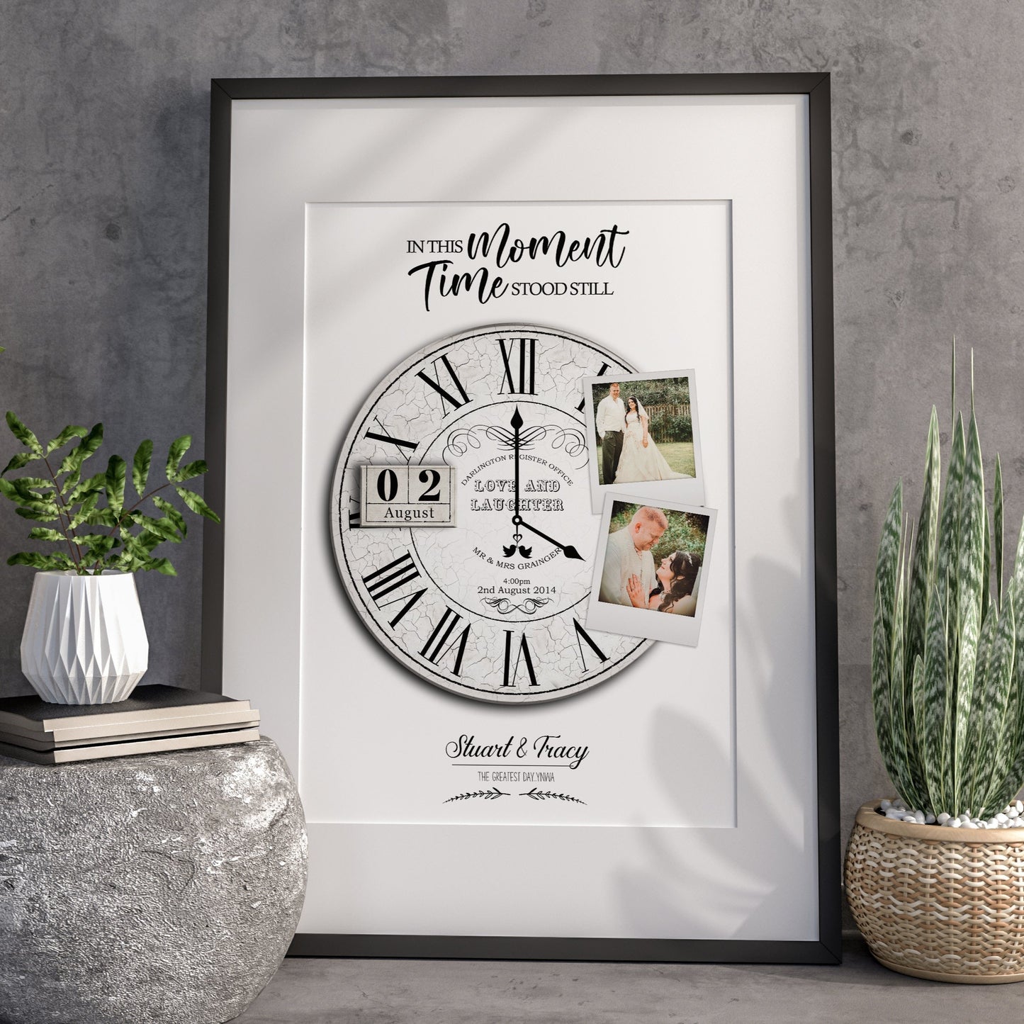 In This Moment Time Stood Still | Wedding Anniversary Gift