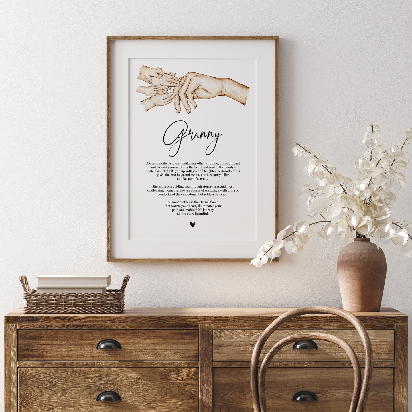 Grandmother and Child Hands Definition Print | Portrait
