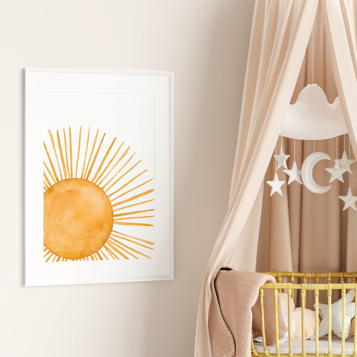 Set of 3 Sunrise and Sunset Nursery Prints, Gender Neutral Decor