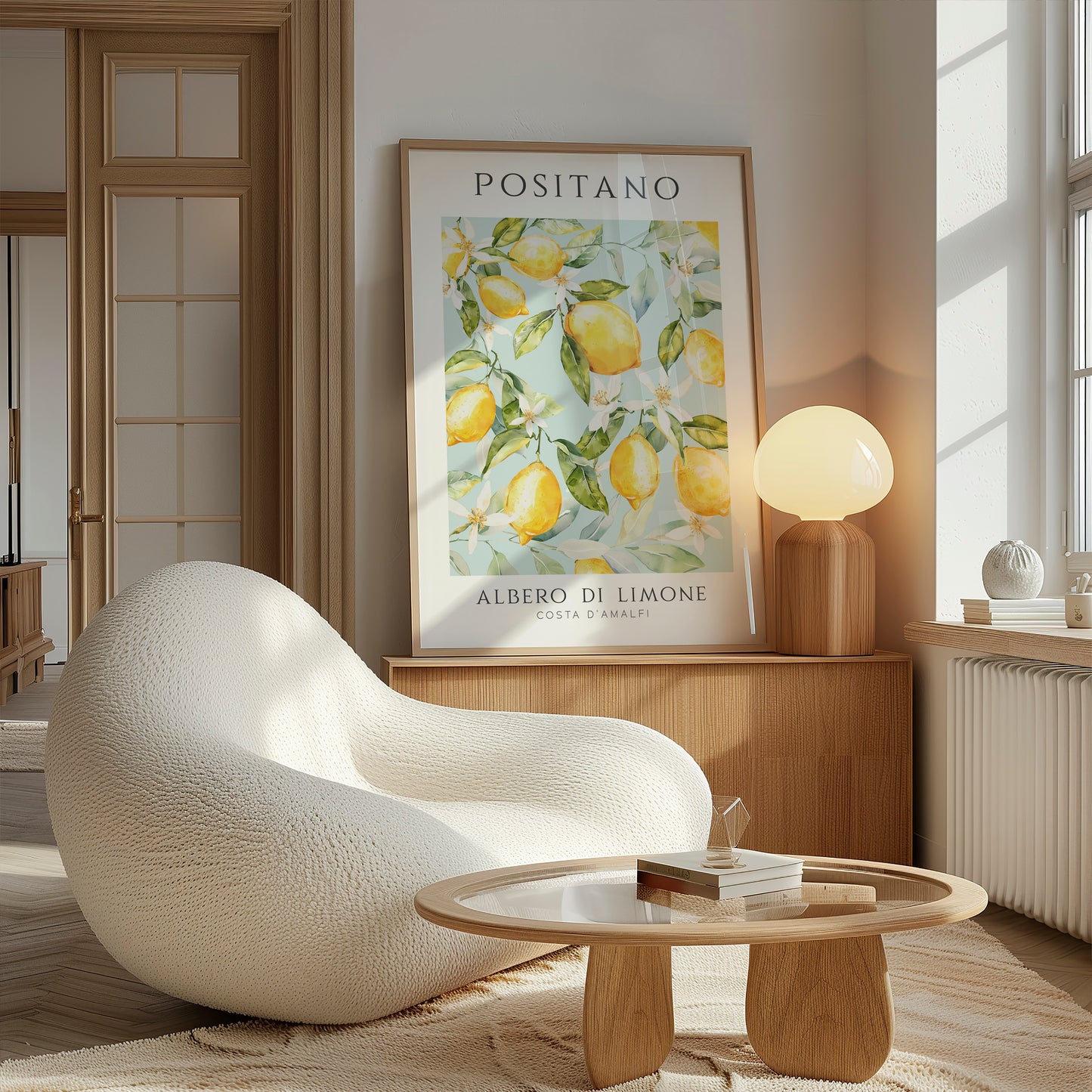 Positano Lemon Tree Print, Kitchen Wall Art, Vintage Wall Art, Fruit Poster Collection