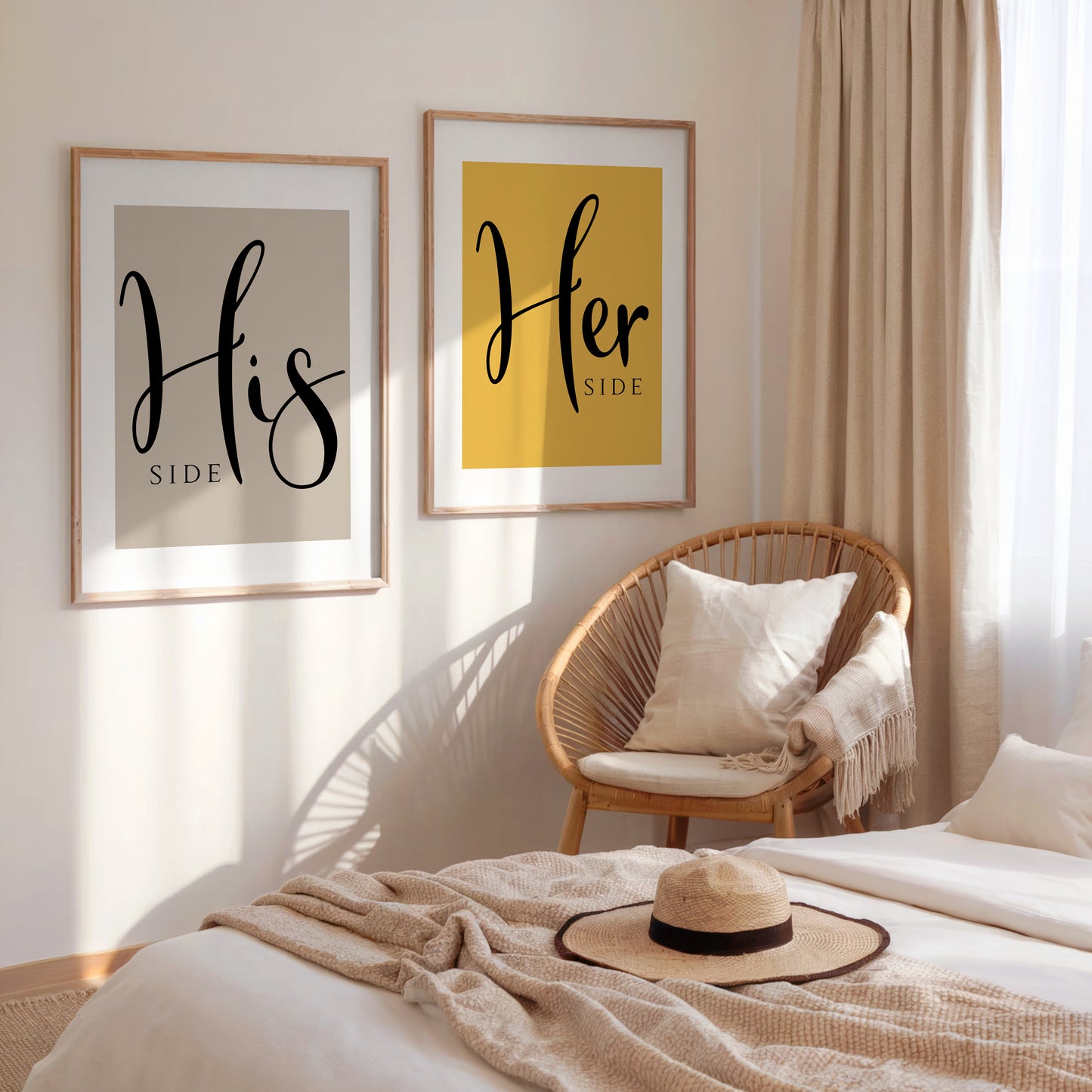 His Side, Her Side Bedroom Prints | Set of 2