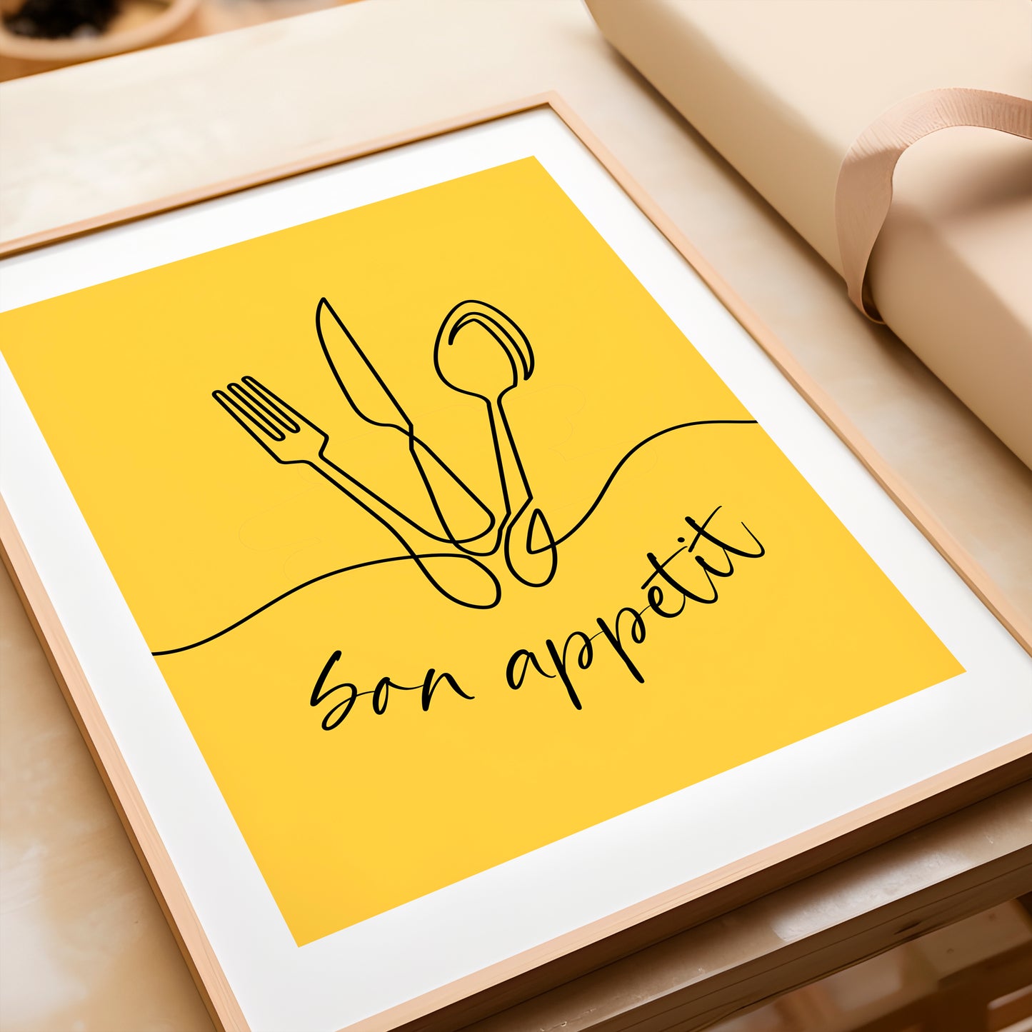 Bon Appetit Cutlery Line Drawing | MORE COLOURS