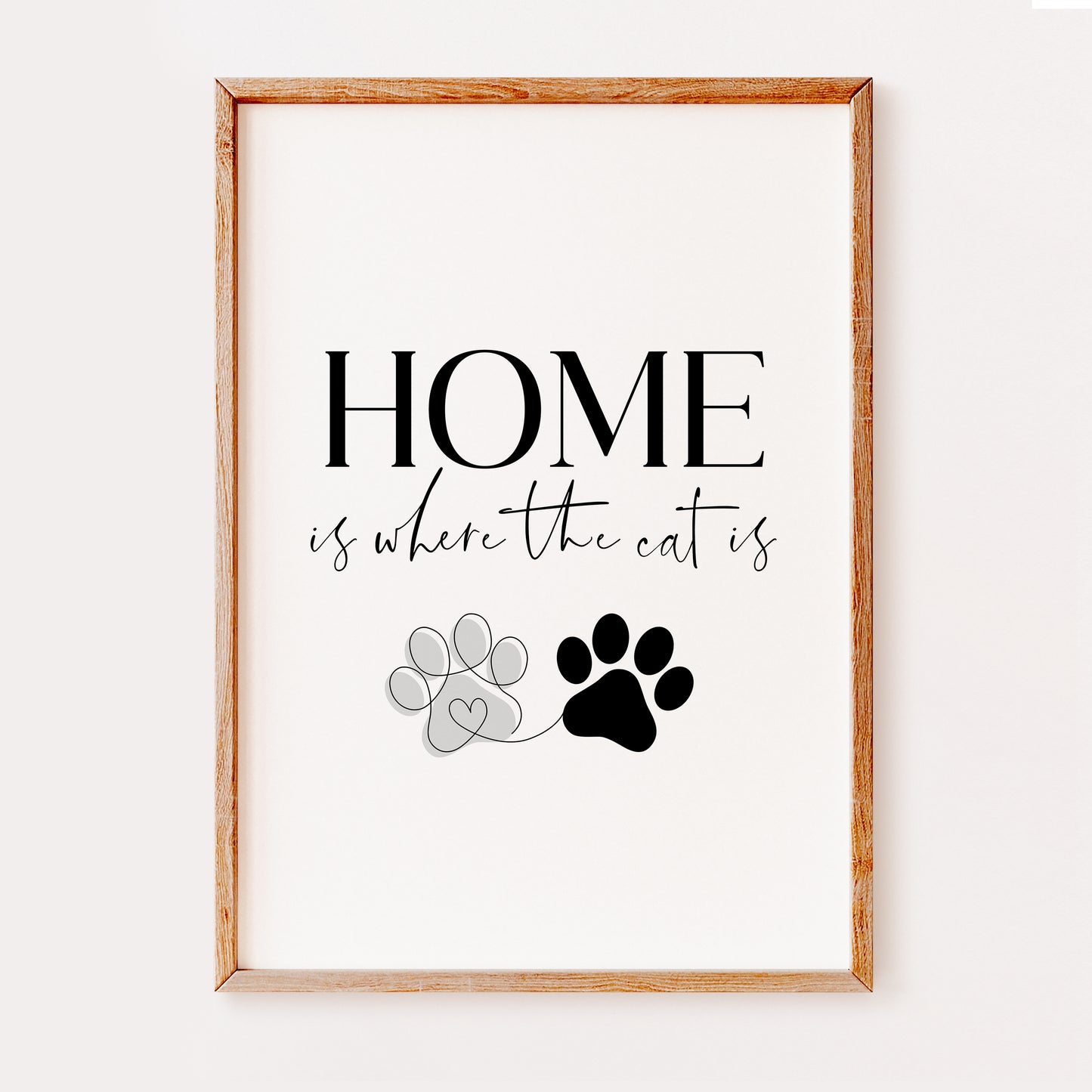 Home is Where The Cat is, Cat Lovers Print, Pet Quotes and Phrases