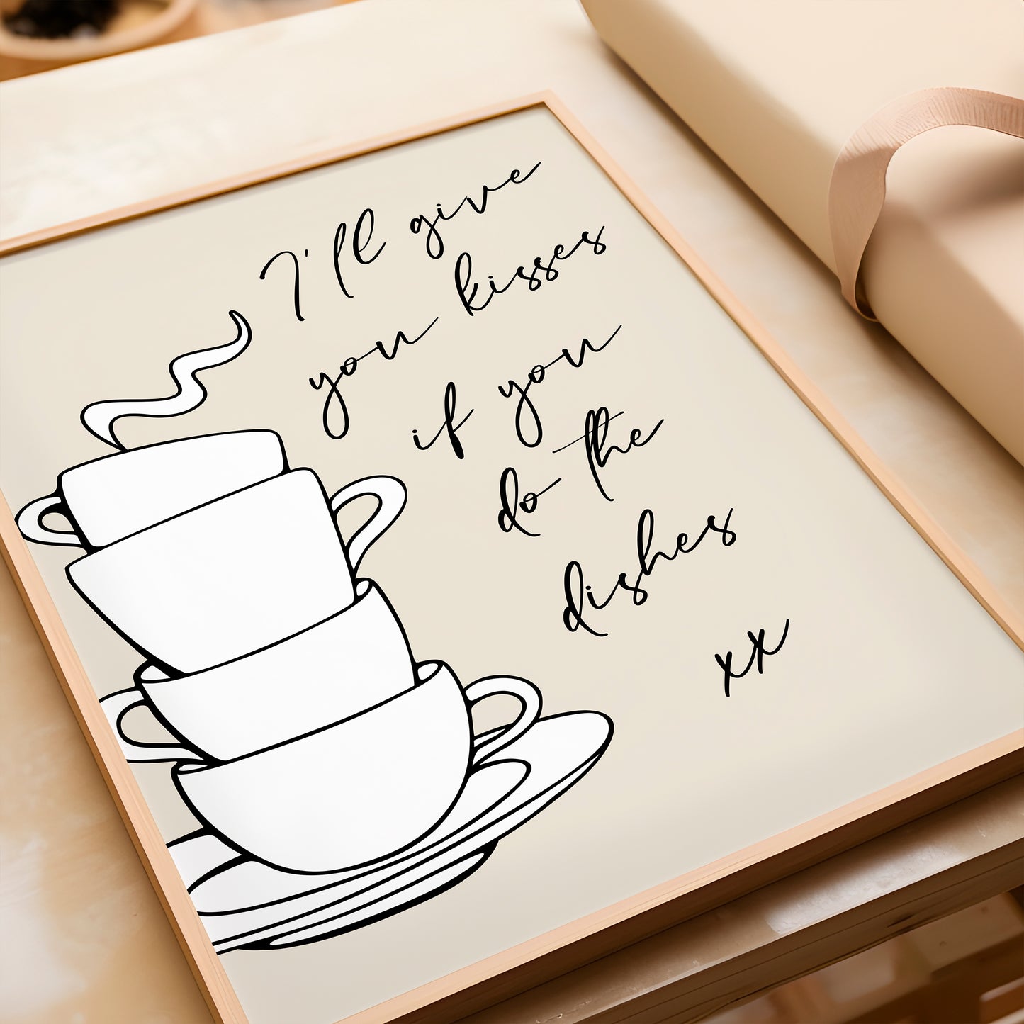 I'll Give You Kisses If You Do The Dishes | Kitchen Print