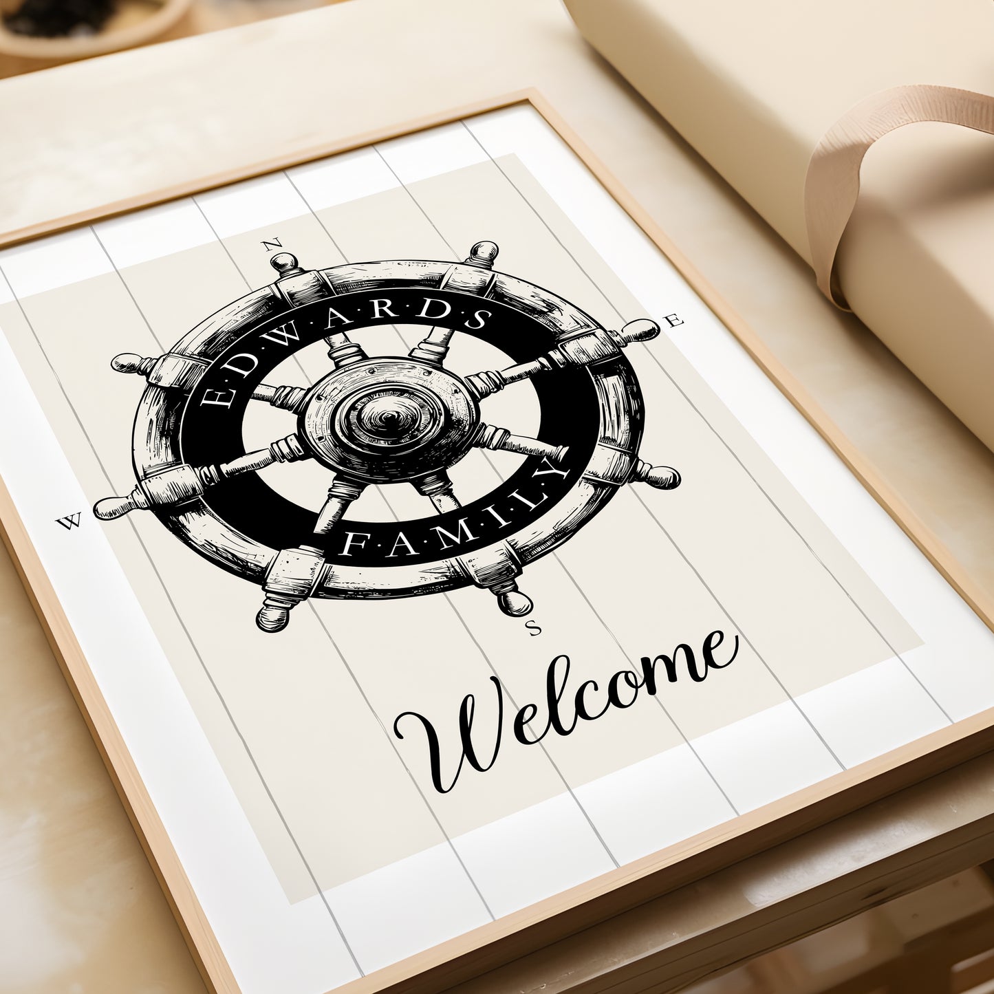 Personalised Family Welcome Sign | Helm Welcome Print