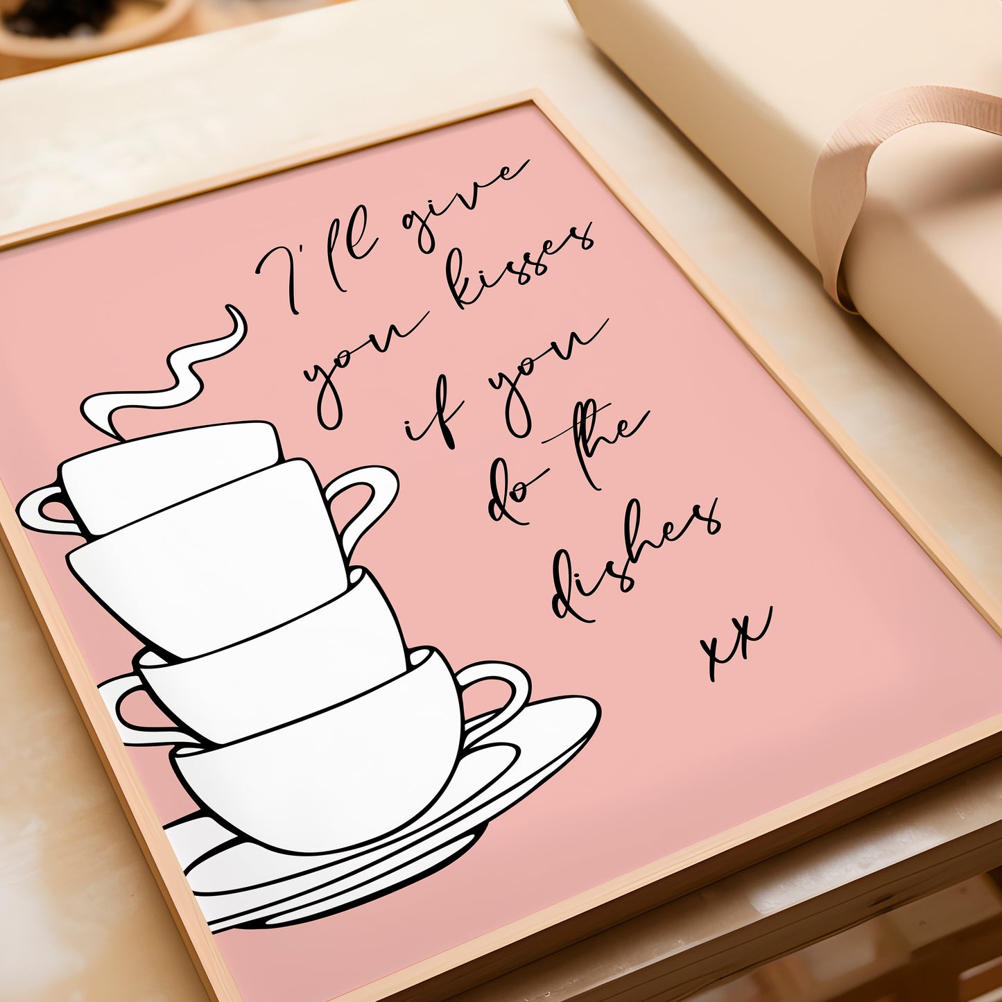I'll Give You Kisses If You Do The Dishes | Kitchen Print