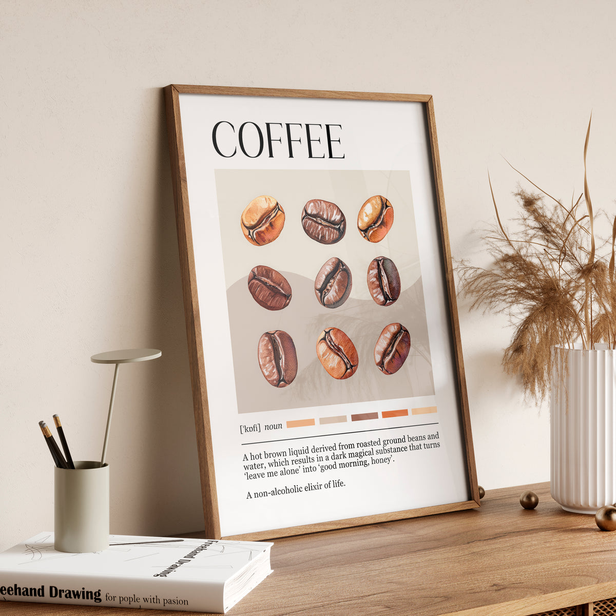 Coffee Bean Definition Print