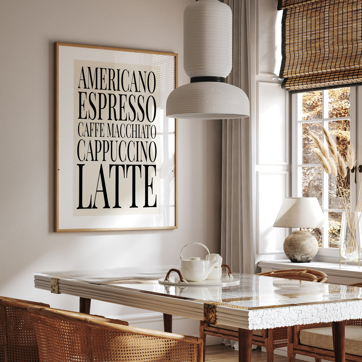 Coffee Names List - Kitchen Typography Print