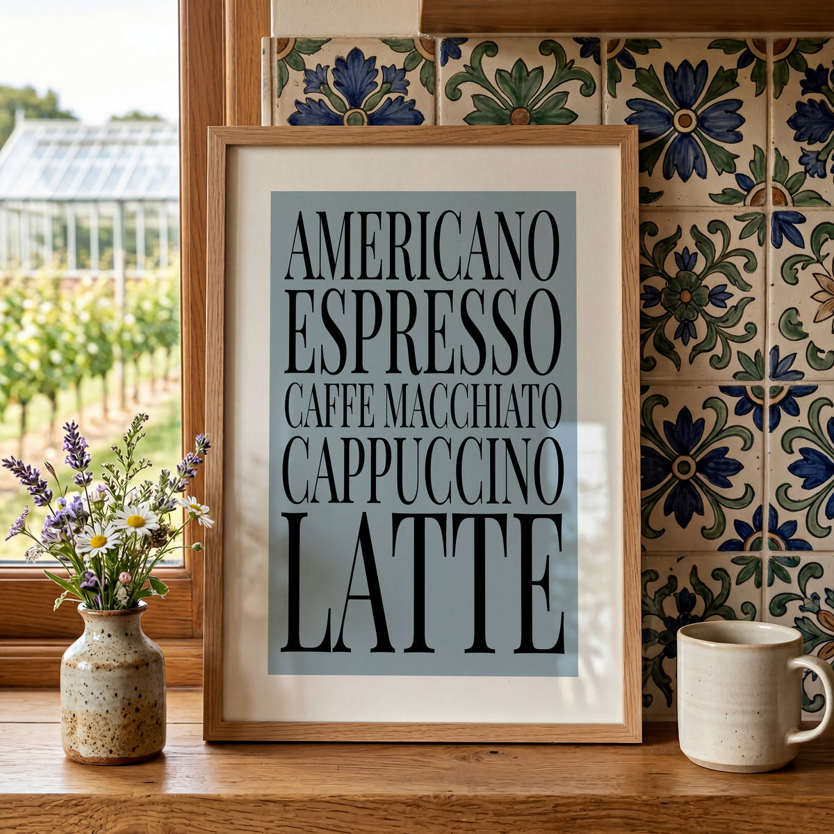 Coffee Names List - Kitchen Typography Print