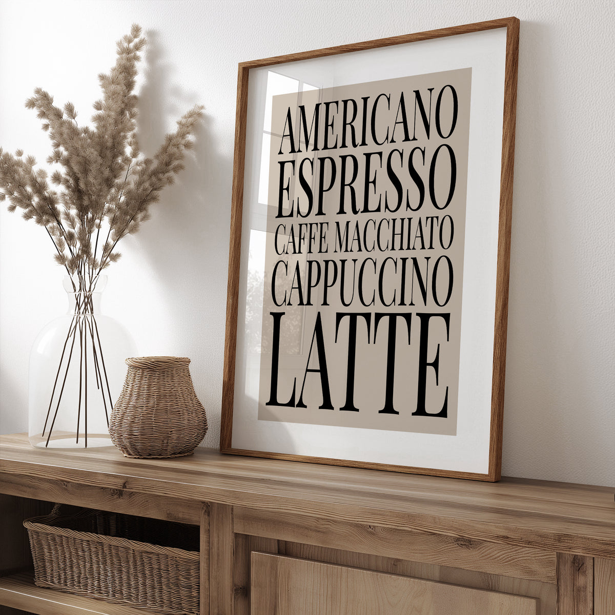 Coffee Names List - Kitchen Typography Print