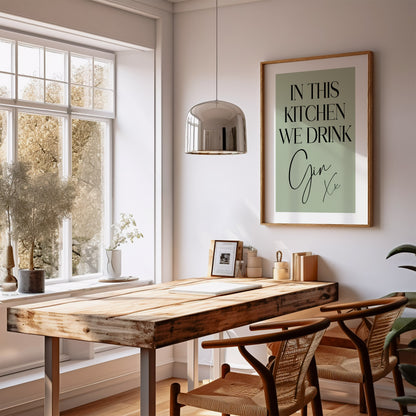 In This Kitchen We Drink Gin - Kitchen Print