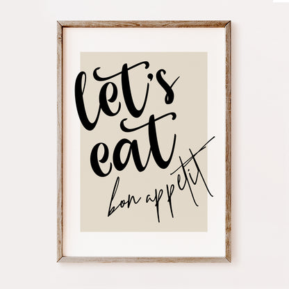 Let's Eat Bon Appetit | Kitchen Print