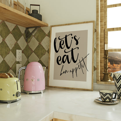 Let's Eat Bon Appetit | Kitchen Print