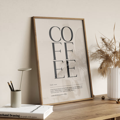 Coffee Definition Typography Print | MORE COLOURS