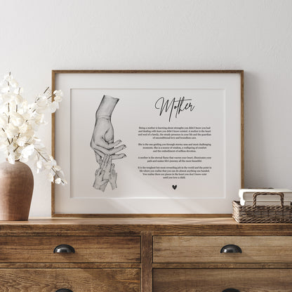 Mother and Child Hands Definition Print