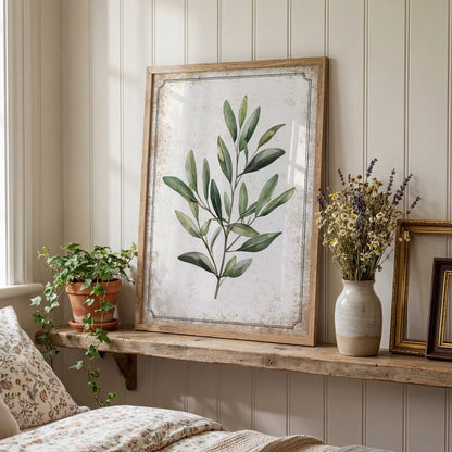 Vintage Olive Branch Print