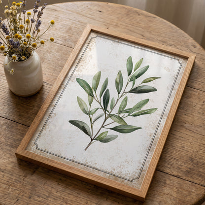 Vintage Olive Branch Print