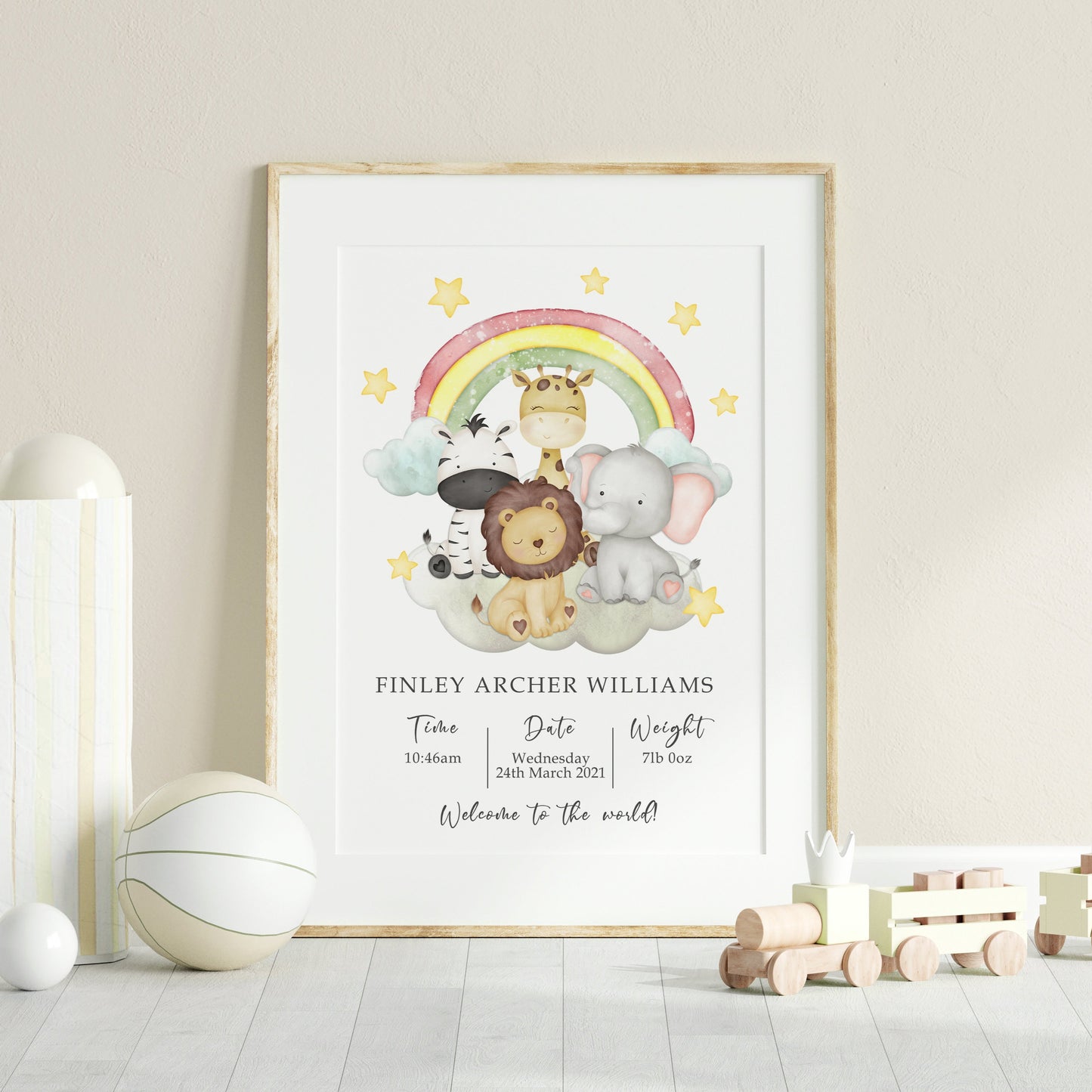 Personalised Baby Announcement Print, Baby Birth Stats Gift, Newborn Keepsake Print