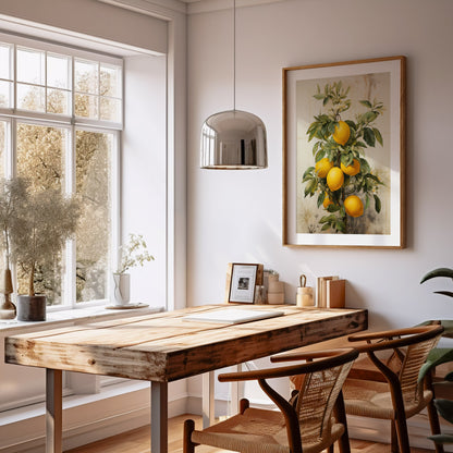 Vintage Lemon Tree - Farmhouse Kitchen Lemon Painting