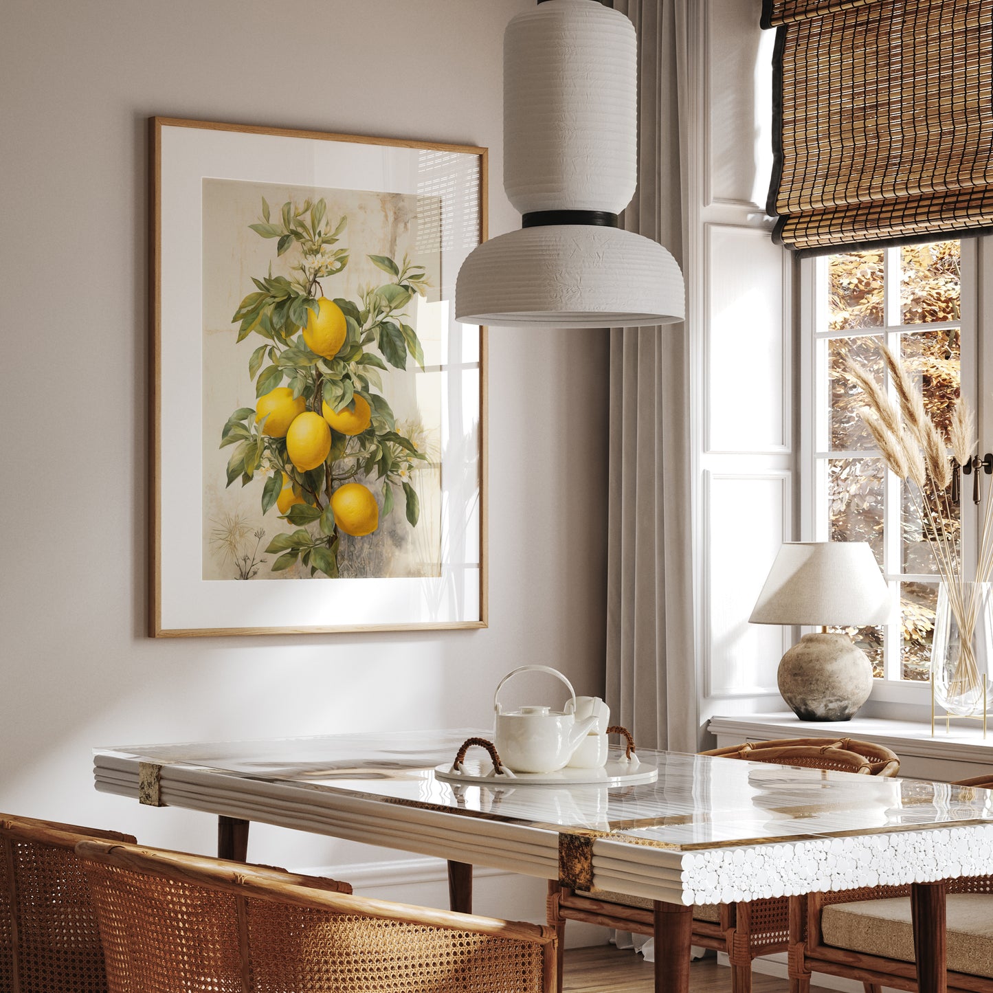 Vintage Lemon Tree - Farmhouse Kitchen Lemon Painting