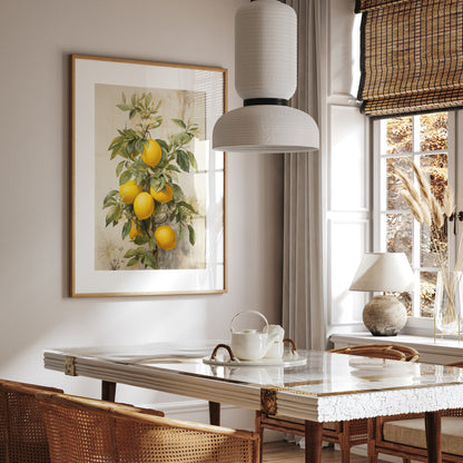 Vintage Lemon Tree - Farmhouse Kitchen Lemon Painting