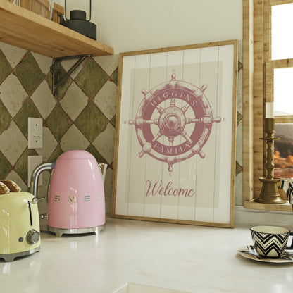 Personalised Family Welcome Sign | Helm Welcome Print
