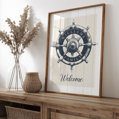 Personalised Family Welcome Sign | Helm Welcome Print
