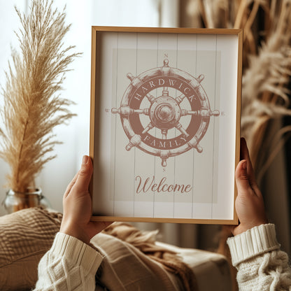 Personalised Family Welcome Sign | Helm Welcome Print