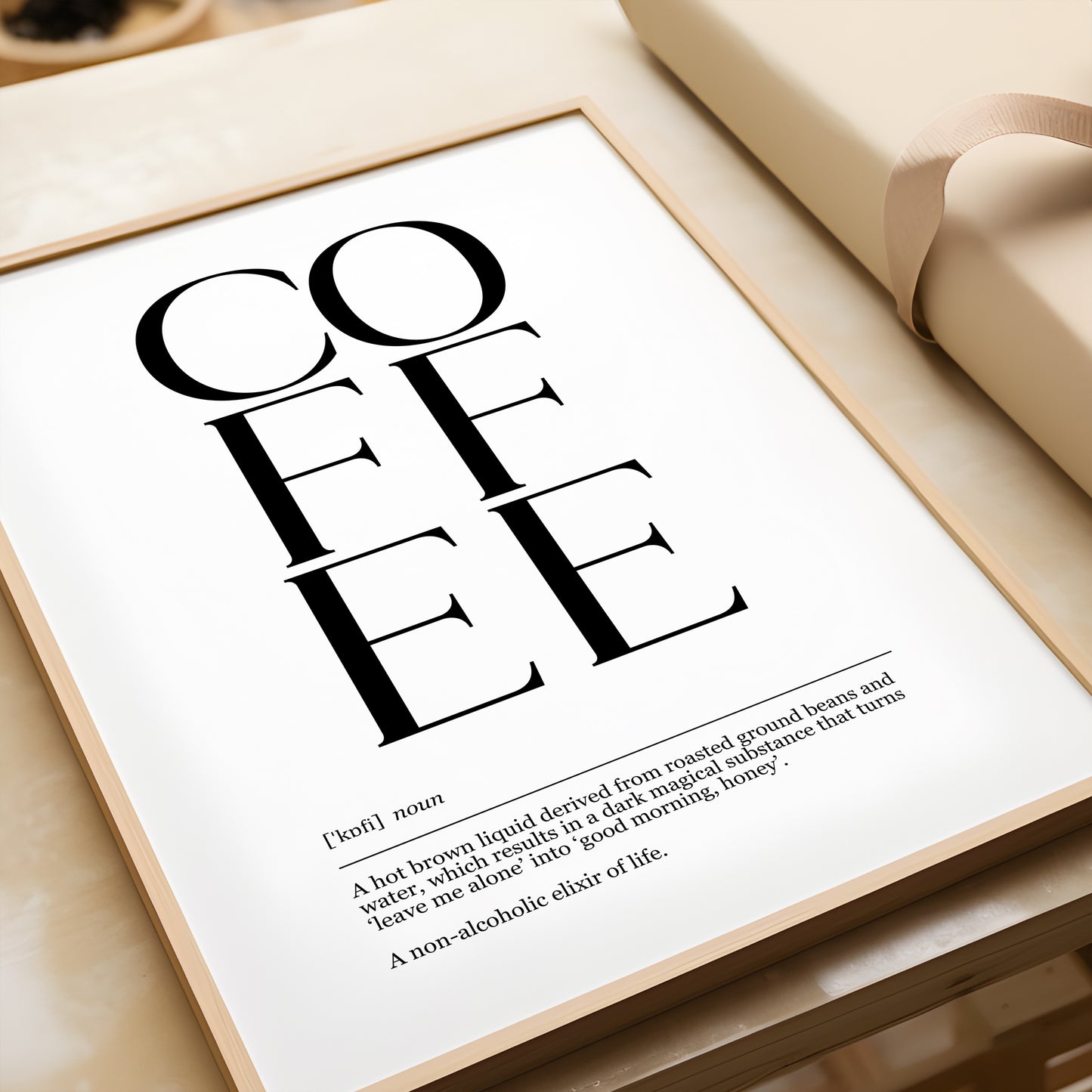 Coffee Definition Typography Print | MORE COLOURS