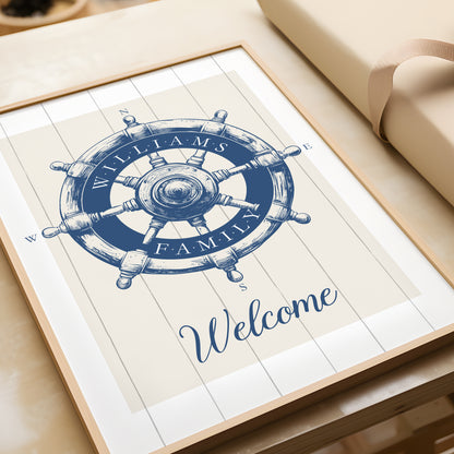 Personalised Family Welcome Sign | Helm Welcome Print