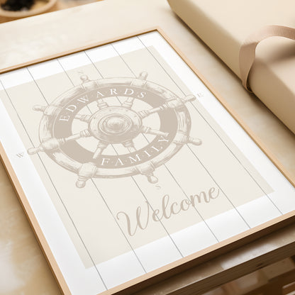 Personalised Family Welcome Sign | Helm Welcome Print