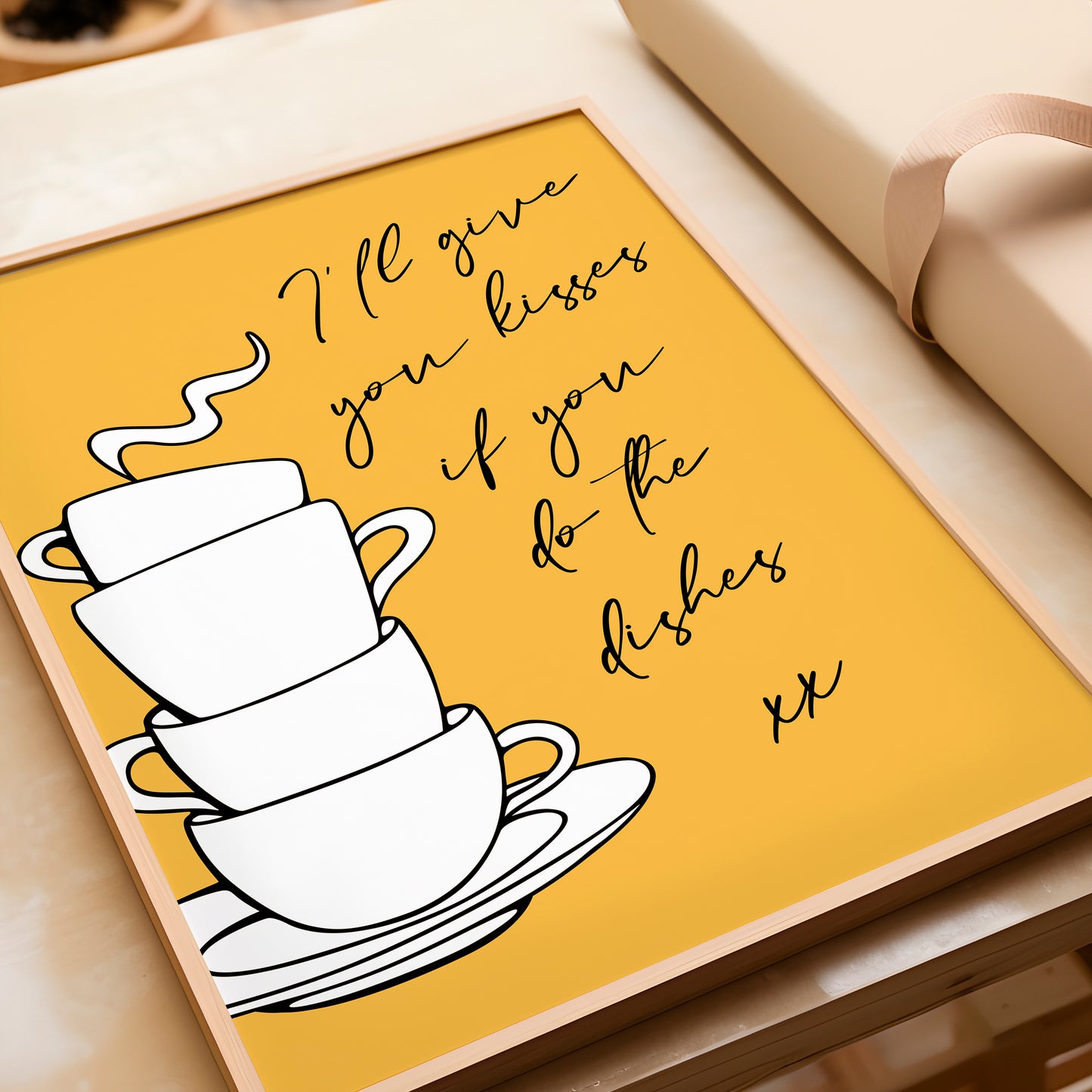 I'll Give You Kisses If You Do The Dishes | Kitchen Print